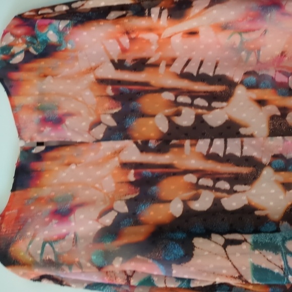 Torrid chiffon Clip Dot Boho Blouse Baloon Sleeves abstract butterfly print 2x - Picture 11 of 12